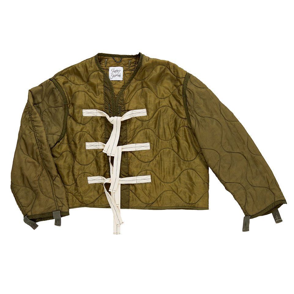 Military Liner Jacket with Ties